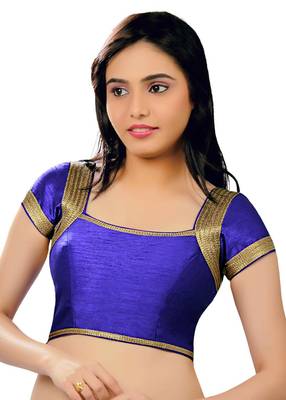 royal blue banglory plain unstitched blouse 1