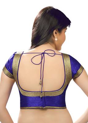 royal blue banglory plain unstitched blouse 2
