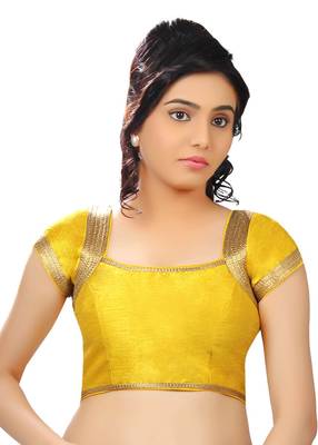 Yellow Banglory Plain Unstitched Blouse 1