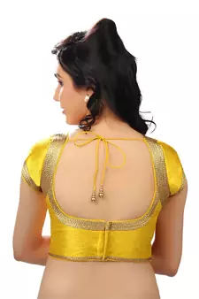 Yellow Banglory Plain Unstitched Blouse