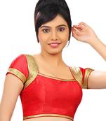 Red Banglory Plain Unstitched Blouse