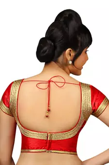 Red Banglory Plain Unstitched Blouse