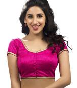 pink raw silk plain unstitched blouse