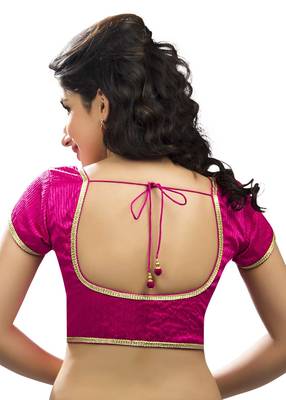 pink raw silk plain unstitched blouse 2