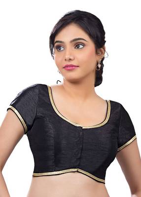 black banglory plain unstitched blouse 1