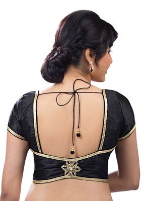 black banglory plain unstitched blouse 2