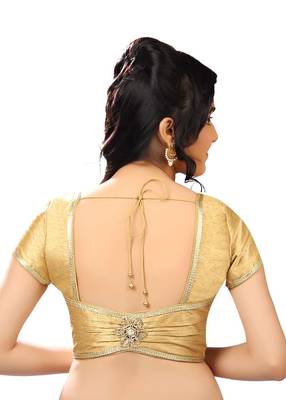 gold banglory plain unstitched blouse 2