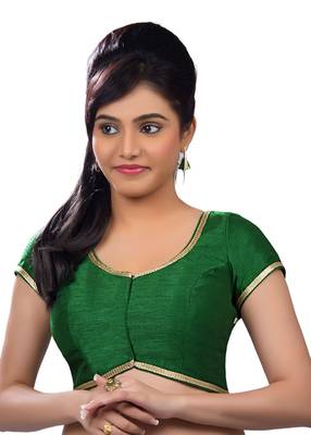 green banglory plain unstitched blouse 1