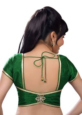 green banglory plain unstitched blouse 2