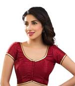 maroon banglory plain unstitched blouse
