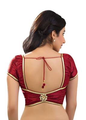 maroon banglory plain unstitched blouse 2