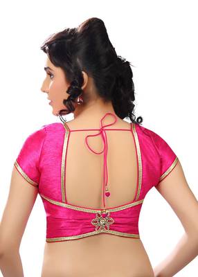 pink banglory plain unstitched blouse 2