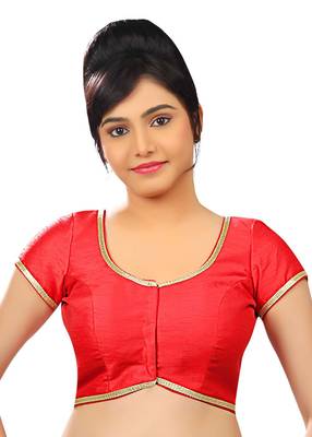 red banglory plain unstitched blouse 1