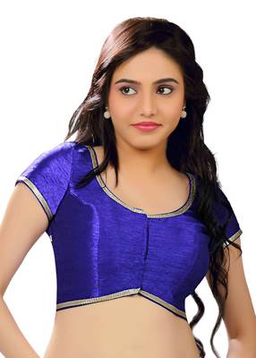 royal blue banglory plain unstitched blouse 1