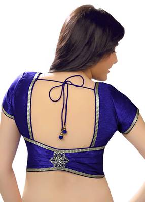 royal blue banglory plain unstitched blouse 2
