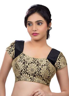 Black Banglory Plain Unstitched Blouse 1