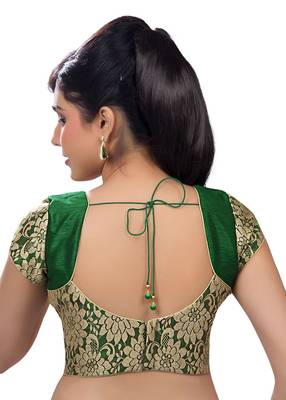 Green Banglory Plain Unstitched Blouse 2
