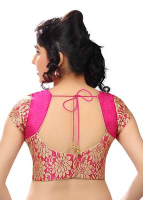 Pink Banglory Plain Unstitched Blouse 2