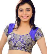 Royal Blue Banglory Plain Unstitched Blouse