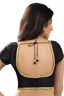 Black Banglory Plain Unstitched Blouse