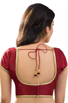 Maroon Banglory Plain Unstitched Blouse