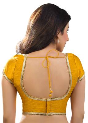 mustard banglory plain unstitched blouse 2