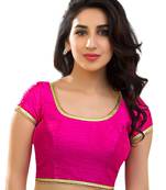 pink banglory plain unstitched blouse