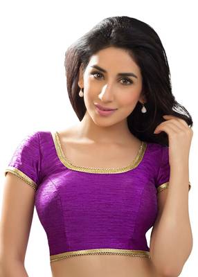 purple banglory plain unstitched blouse 1