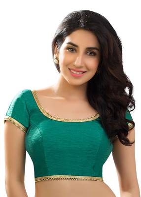 rama green banglory plain unstitched blouse 1