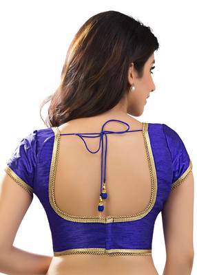 royal blue banglory plain unstitched blouse 2