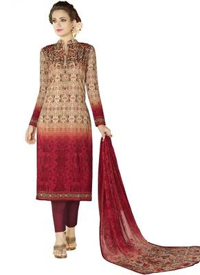 Multicolor Floral Print Cotton Salwar With Dupatta 1