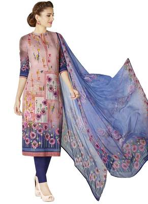 Multicolor Floral Print Cotton Salwar With Dupatta 1