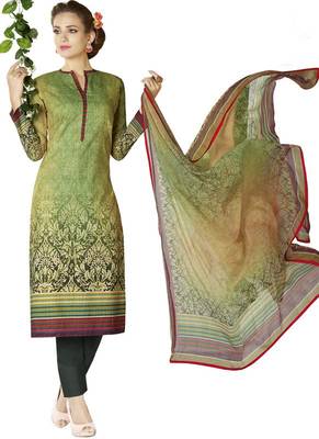Multicolor Floral Print Cotton Salwar With Dupatta 1