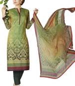 Multicolor Floral Print Cotton Salwar With Dupatta