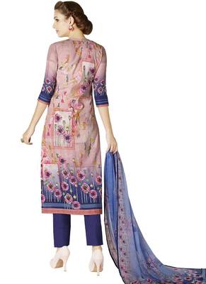 Multicolor Floral Print Cotton Salwar With Dupatta 2