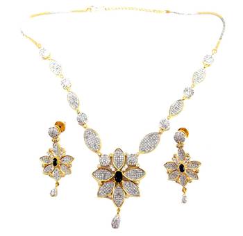 american diamond setting stones sapphire blue necklace 2