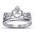 925 Silver Plated Heart Princess Crown finger Ring Only For Womens & Girls