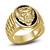 Fancy Lion Ring 925 Sterling Silver 14K Gold Plated Round Cut Red Gaenet