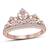 Charming Queen Crown Ring Round Cut White CZ 14K Rose Gold Plated 925 Sterling