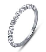 925 Sterling Silver Platinum Plated Love Forever Heart Shape Ring Best Gift For Girls