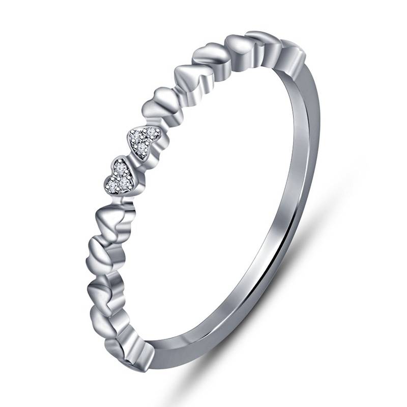 925 Sterling Silver Platinum Plated Love Forever Heart Shape Ring Best Gift For Girls