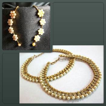 Buy 1 Get 1 Free Golden Pearl Anklet 1