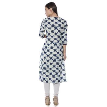 Dark blue printed cotton stithced kurtas-and-kurtis 2