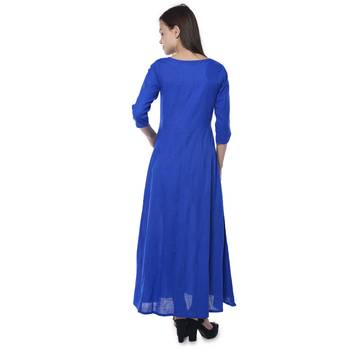Blue embroidered cotton stithced kurtas-and-kurtis 2