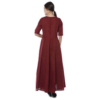 Maroon embroidered cotton stithced kurtas-and-kurtis 2