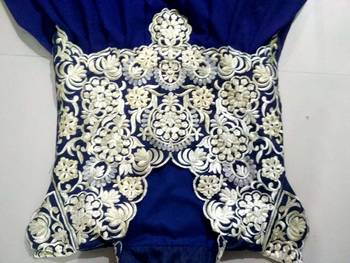 Blue Georgette Embroidered Semi Stitched Party Wear Gown 2