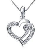 valentine gifts for girlfriend Heart Design Pendant in Sterling Silver 925 Platinum Plated With 18" Chain