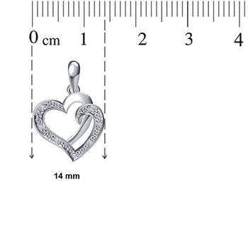 valentine gifts for girlfriend Heart Design Pendant in Sterling Silver 925 Platinum Plated With 18" Chain 4