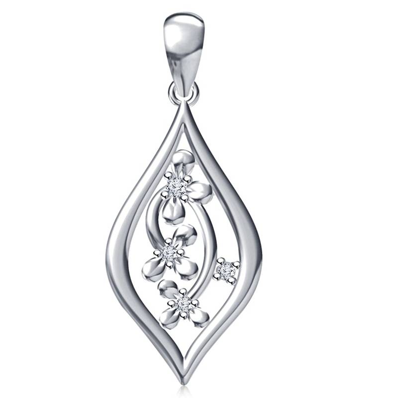 925 Sterling Silver Pendant For Girls (White)