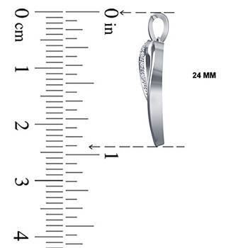 925 Sterling Silver Round Cut White Cubic Zirconia Women's Heart Pendant With Chain 3
